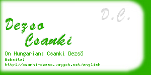 dezso csanki business card