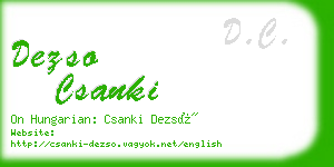 dezso csanki business card